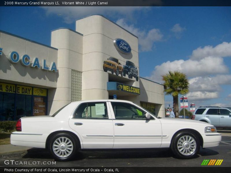 Vibrant White / Light Camel 2008 Mercury Grand Marquis LS