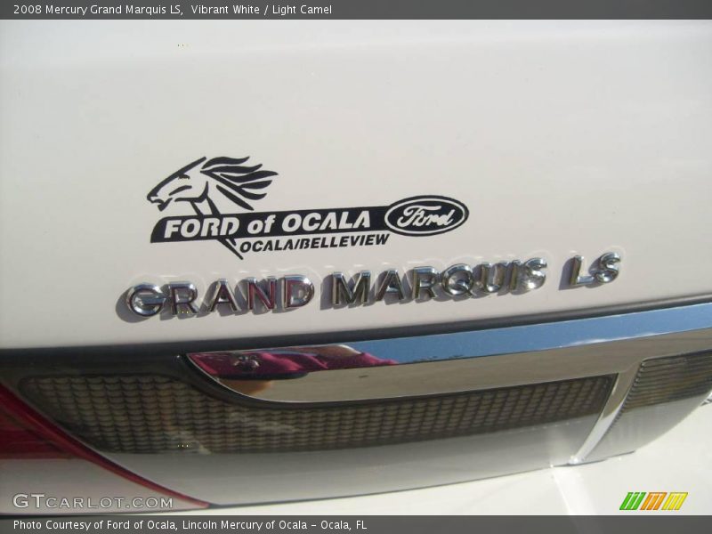 Vibrant White / Light Camel 2008 Mercury Grand Marquis LS
