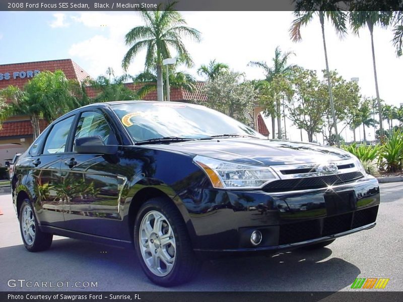 Black / Medium Stone 2008 Ford Focus SES Sedan