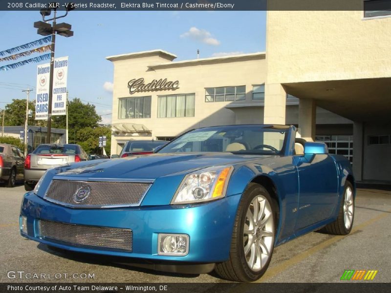 Elektra Blue Tintcoat / Cashmere/Ebony 2008 Cadillac XLR -V Series Roadster