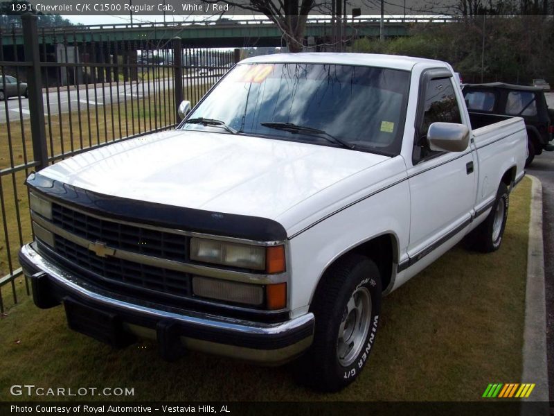 White / Red 1991 Chevrolet C/K C1500 Regular Cab