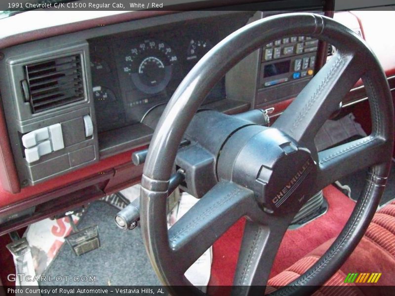 White / Red 1991 Chevrolet C/K C1500 Regular Cab