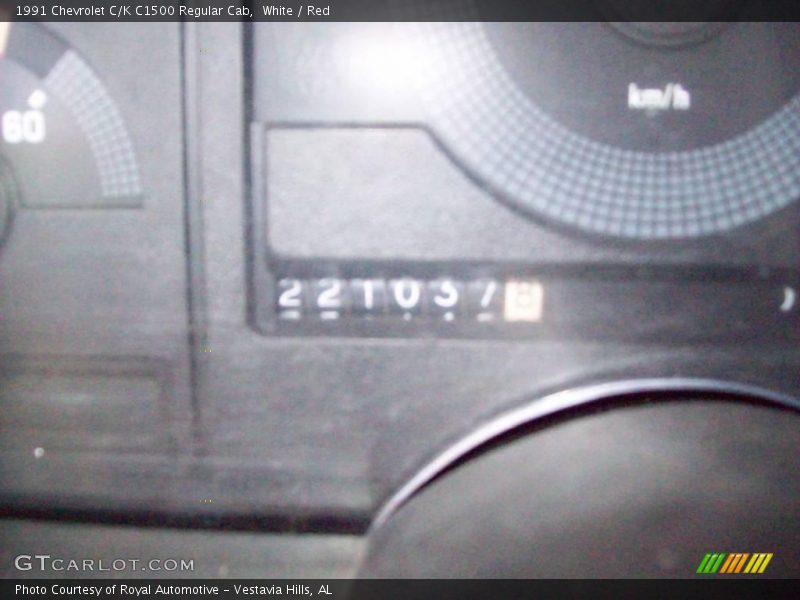 White / Red 1991 Chevrolet C/K C1500 Regular Cab