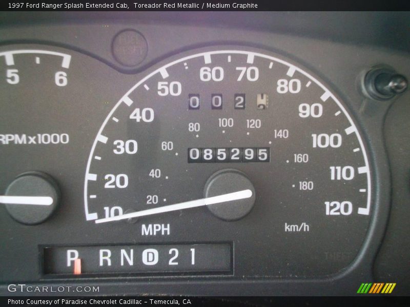 Toreador Red Metallic / Medium Graphite 1997 Ford Ranger Splash Extended Cab