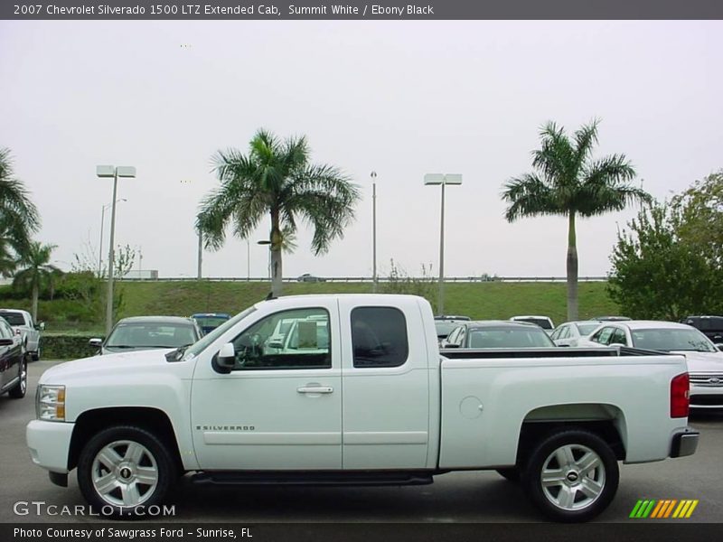 Summit White / Ebony Black 2007 Chevrolet Silverado 1500 LTZ Extended Cab
