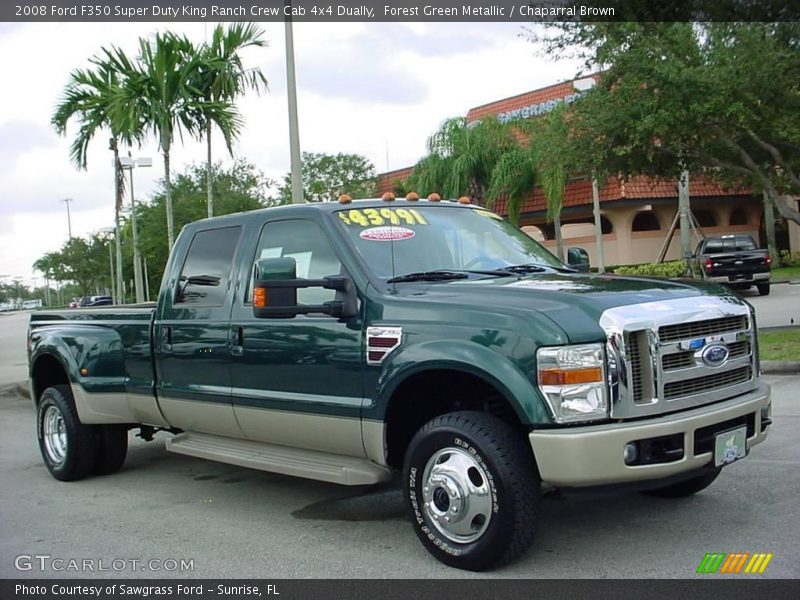 Forest Green Metallic / Chaparral Brown 2008 Ford F350 Super Duty King Ranch Crew Cab 4x4 Dually