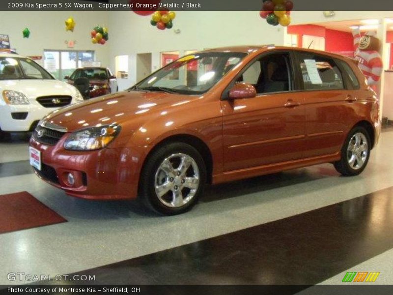 Copperhead Orange Metallic / Black 2009 Kia Spectra 5 SX Wagon