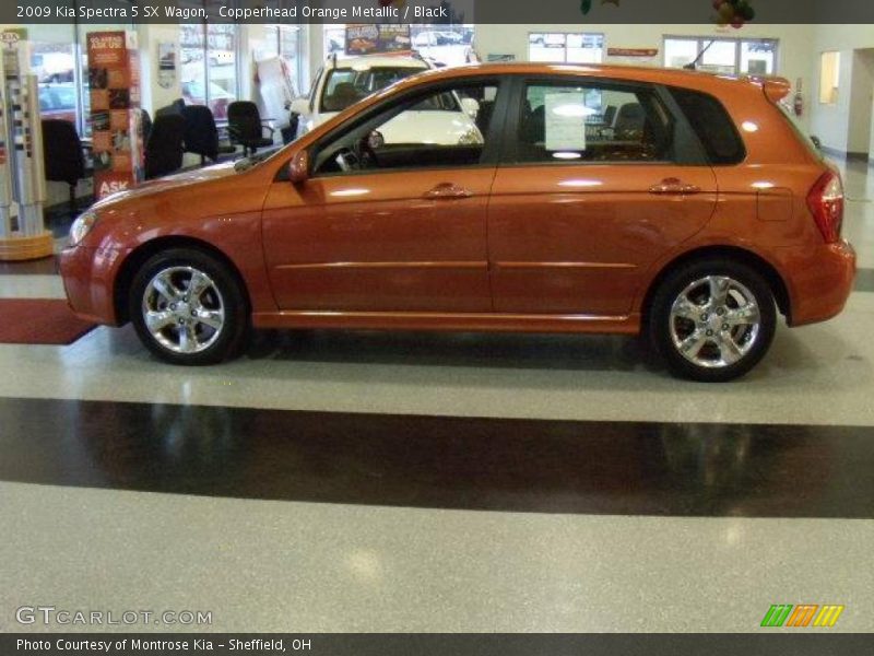 Copperhead Orange Metallic / Black 2009 Kia Spectra 5 SX Wagon