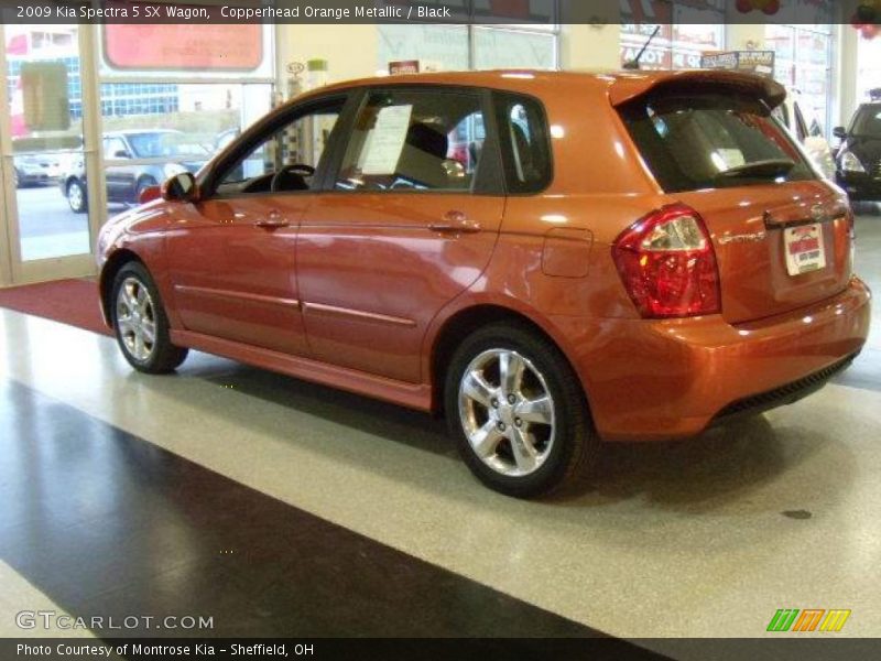 Copperhead Orange Metallic / Black 2009 Kia Spectra 5 SX Wagon