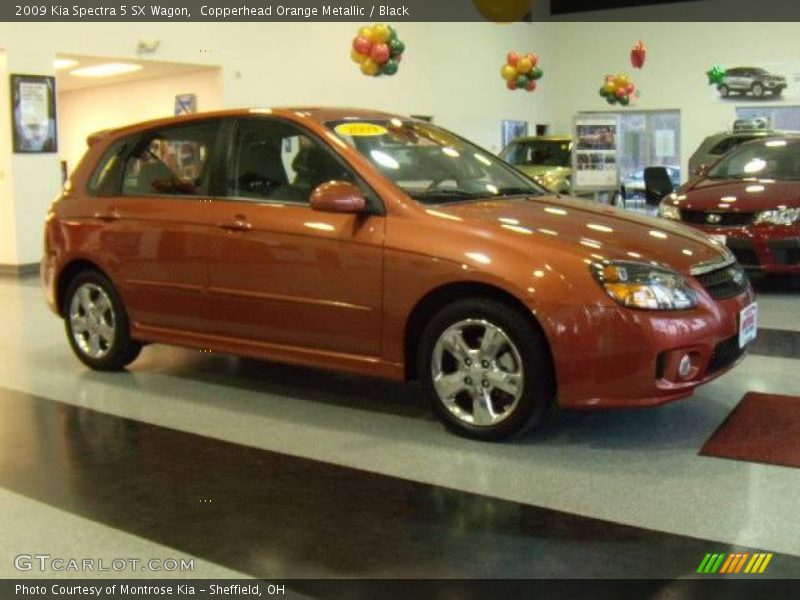 Copperhead Orange Metallic / Black 2009 Kia Spectra 5 SX Wagon