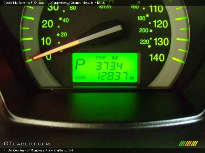 Copperhead Orange Metallic / Black 2009 Kia Spectra 5 SX Wagon