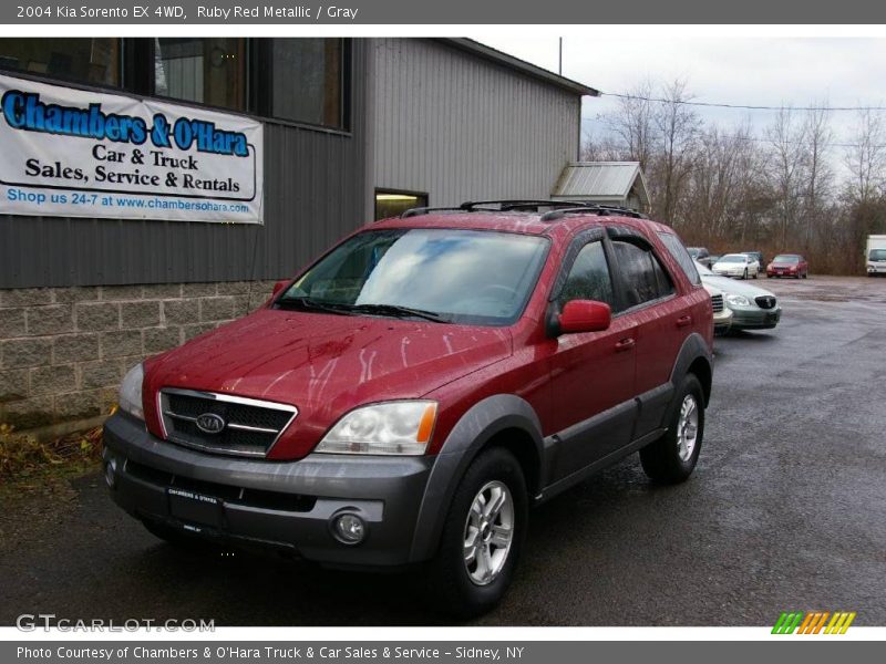Ruby Red Metallic / Gray 2004 Kia Sorento EX 4WD