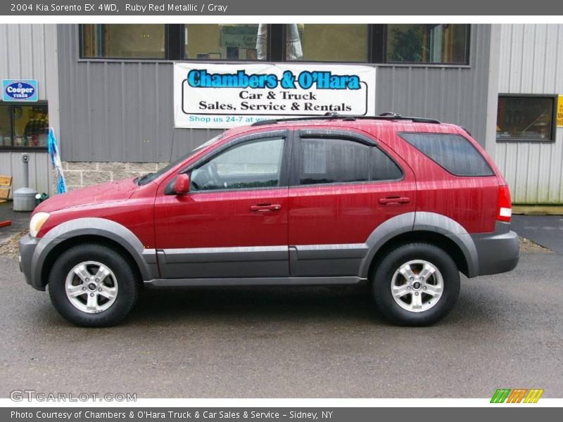 Ruby Red Metallic / Gray 2004 Kia Sorento EX 4WD