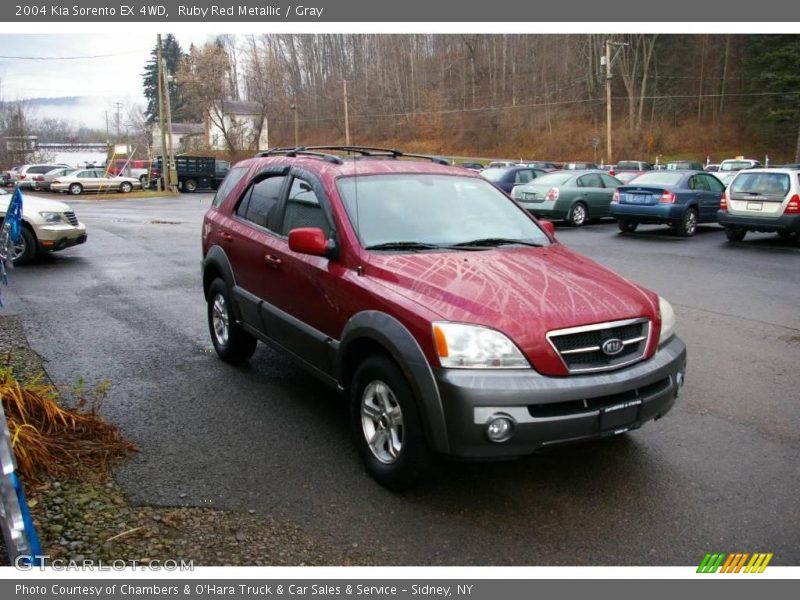 Ruby Red Metallic / Gray 2004 Kia Sorento EX 4WD