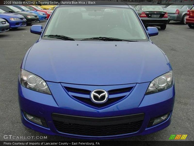 Aurora Blue Mica / Black 2008 Mazda MAZDA3 s Touring Sedan