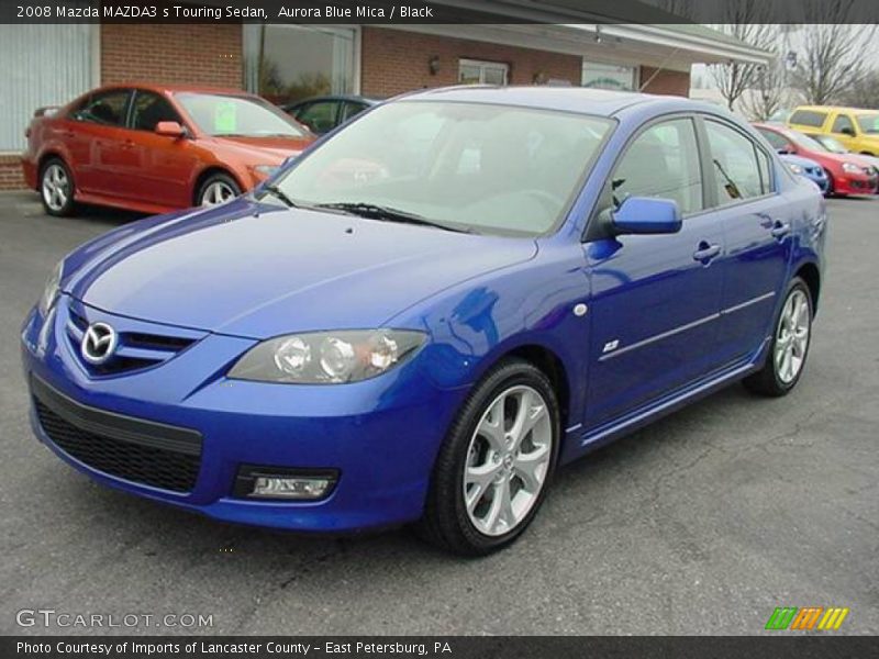 Aurora Blue Mica / Black 2008 Mazda MAZDA3 s Touring Sedan