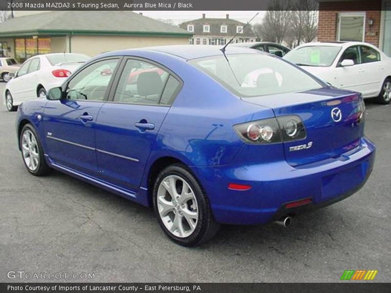 Aurora Blue Mica / Black 2008 Mazda MAZDA3 s Touring Sedan