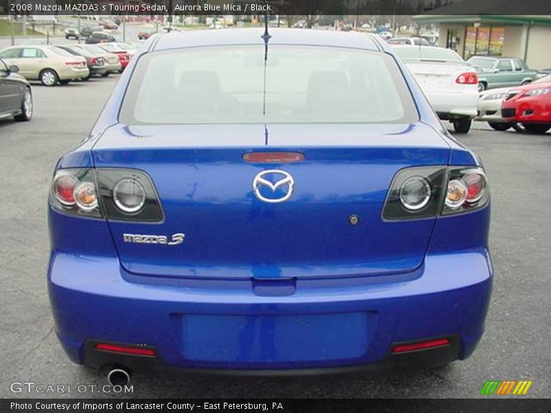 Aurora Blue Mica / Black 2008 Mazda MAZDA3 s Touring Sedan