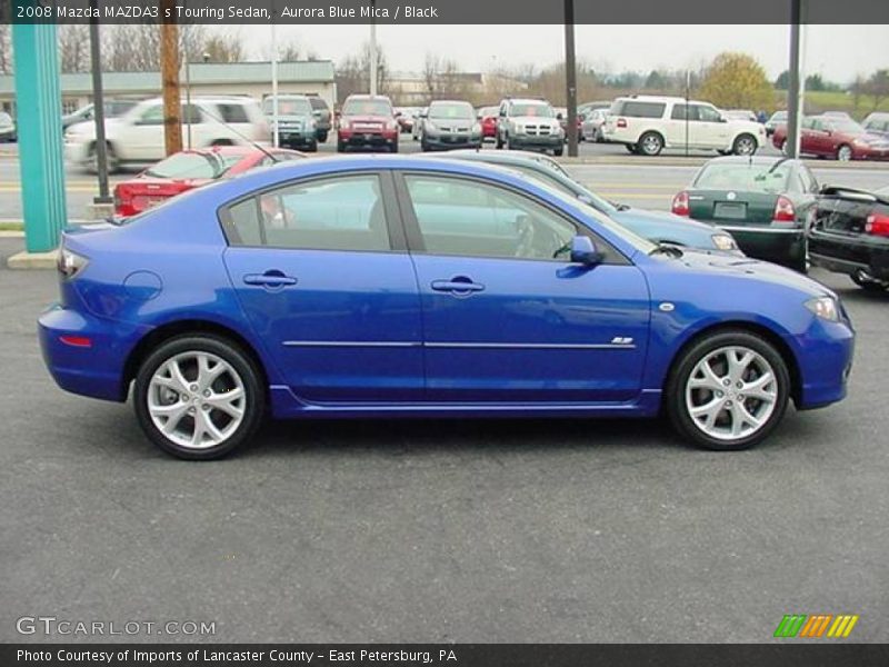 Aurora Blue Mica / Black 2008 Mazda MAZDA3 s Touring Sedan