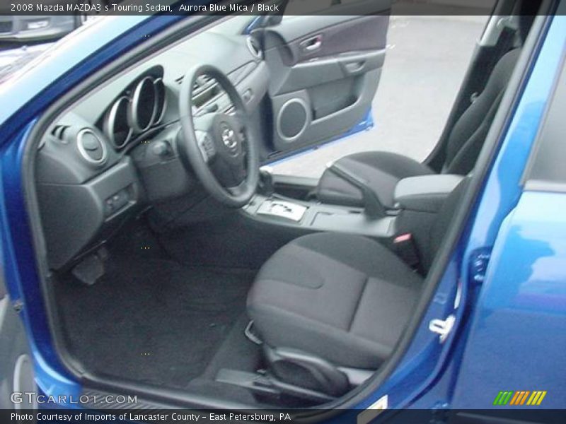 Aurora Blue Mica / Black 2008 Mazda MAZDA3 s Touring Sedan