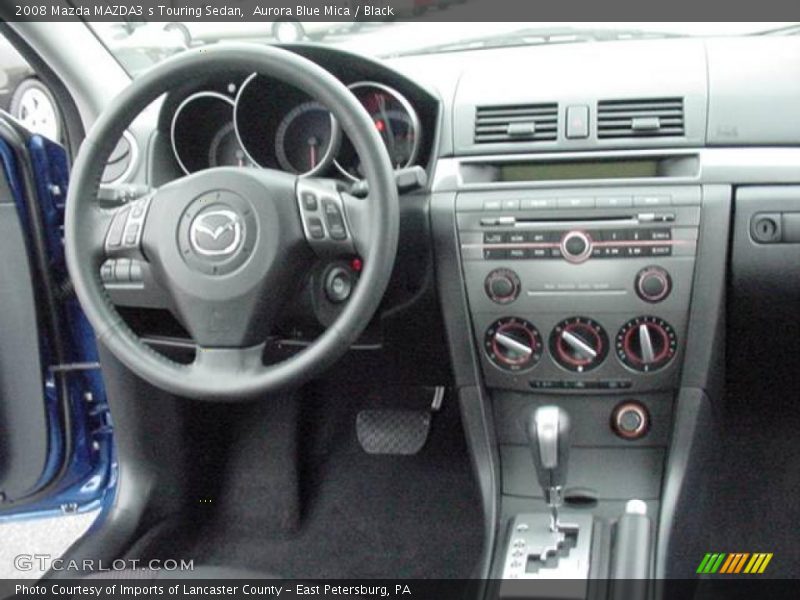 Aurora Blue Mica / Black 2008 Mazda MAZDA3 s Touring Sedan