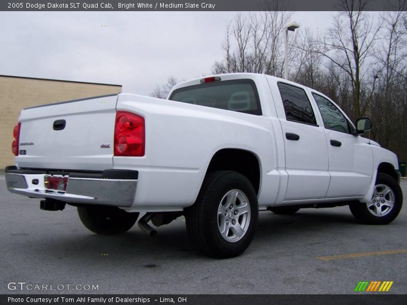 Bright White / Medium Slate Gray 2005 Dodge Dakota SLT Quad Cab