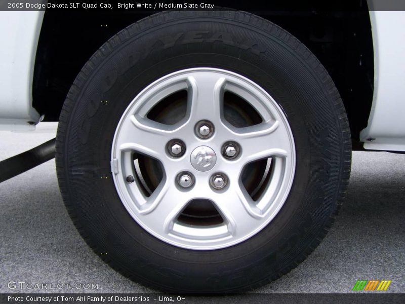 Bright White / Medium Slate Gray 2005 Dodge Dakota SLT Quad Cab