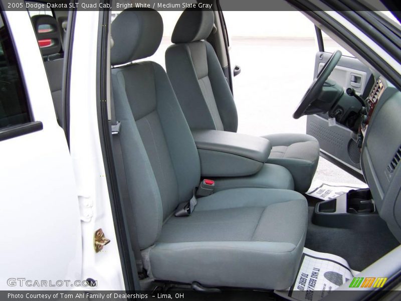 Bright White / Medium Slate Gray 2005 Dodge Dakota SLT Quad Cab
