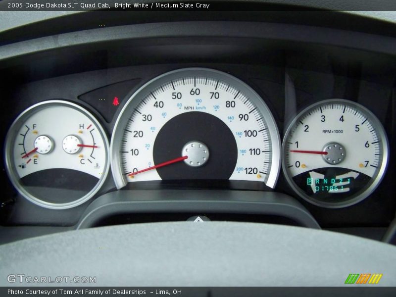 Bright White / Medium Slate Gray 2005 Dodge Dakota SLT Quad Cab