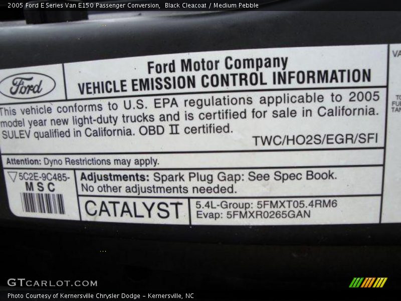 Black Cleacoat / Medium Pebble 2005 Ford E Series Van E150 Passenger Conversion