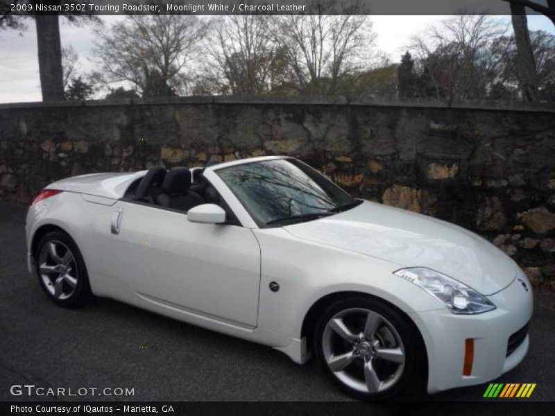 Moonlight White / Charcoal Leather 2009 Nissan 350Z Touring Roadster