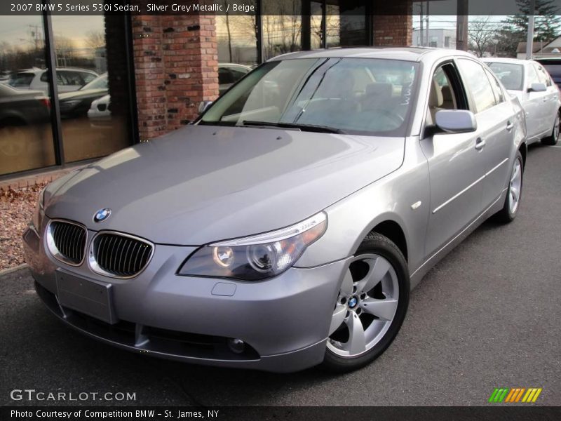 Silver Grey Metallic / Beige 2007 BMW 5 Series 530i Sedan