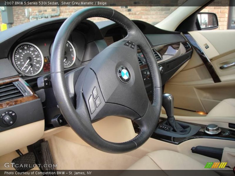 Silver Grey Metallic / Beige 2007 BMW 5 Series 530i Sedan