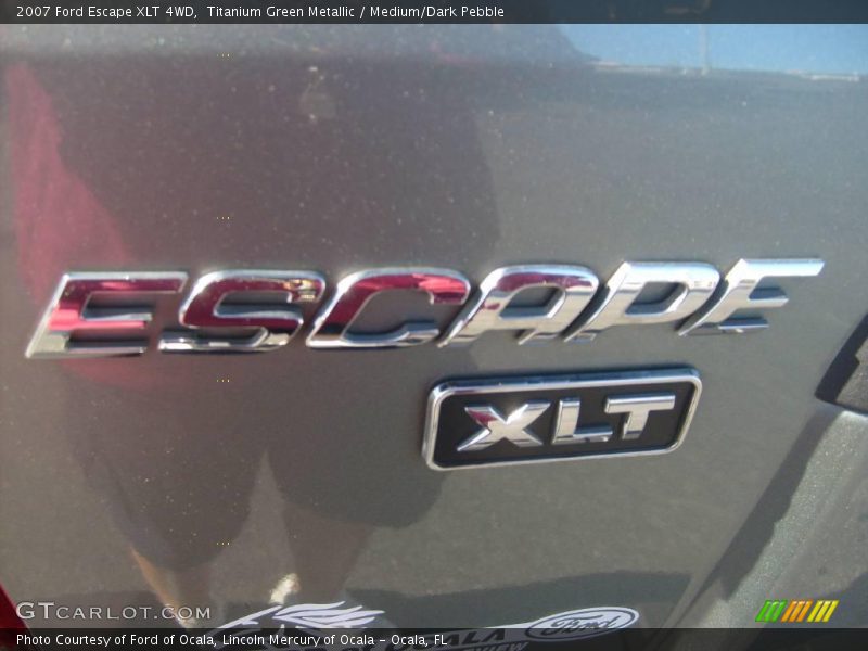 Titanium Green Metallic / Medium/Dark Pebble 2007 Ford Escape XLT 4WD