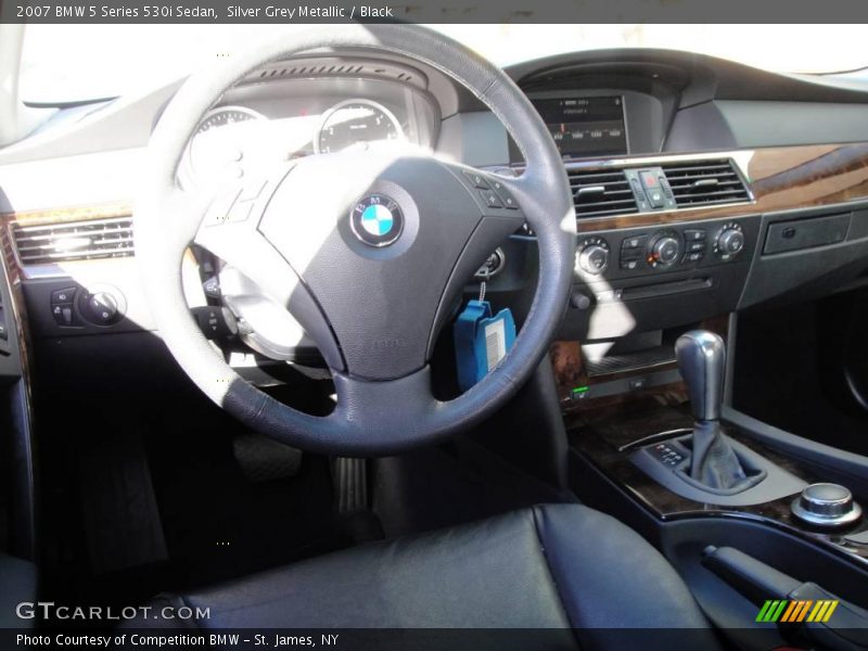 Silver Grey Metallic / Black 2007 BMW 5 Series 530i Sedan