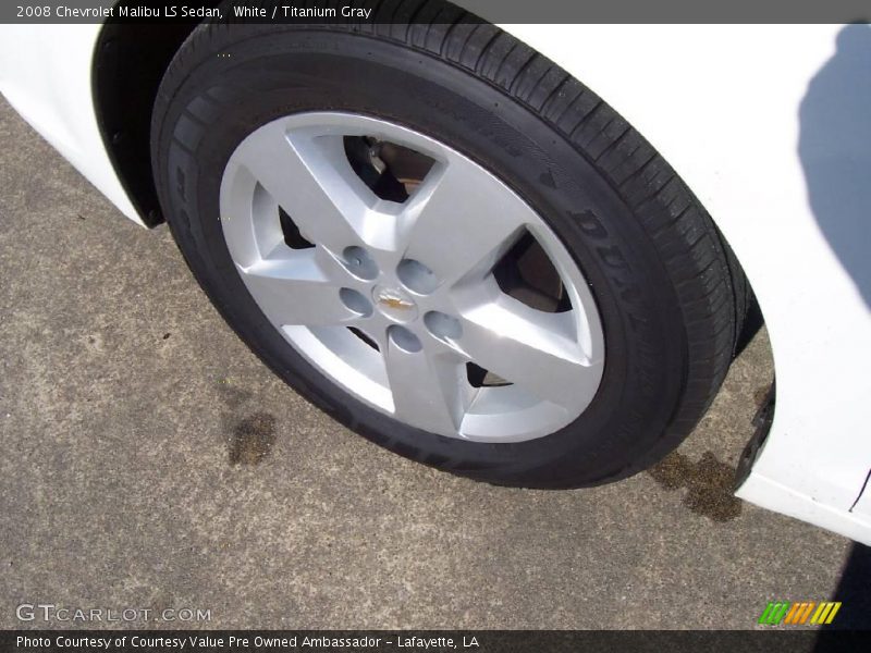 White / Titanium Gray 2008 Chevrolet Malibu LS Sedan
