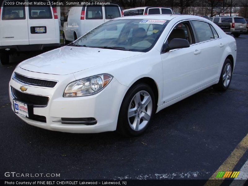 Summit White / Titanium 2009 Chevrolet Malibu LS Sedan