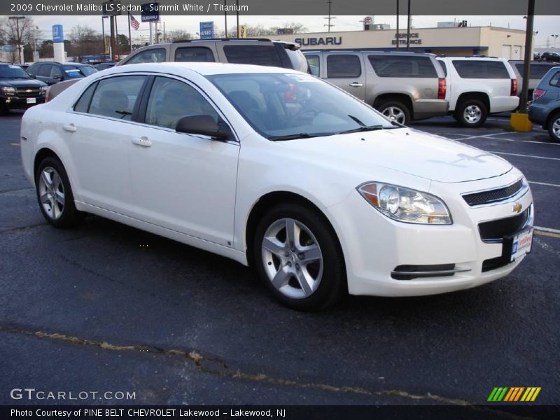 Summit White / Titanium 2009 Chevrolet Malibu LS Sedan
