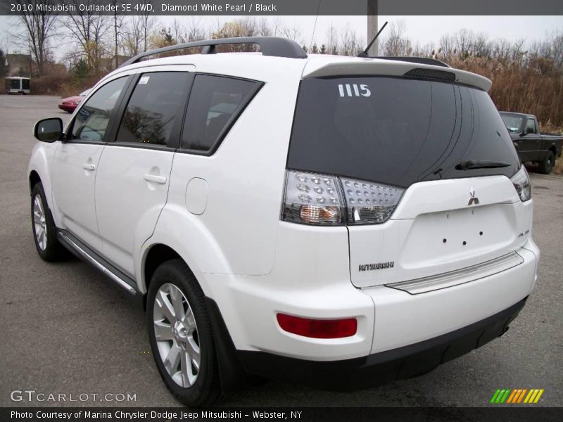 Diamond White Pearl / Black 2010 Mitsubishi Outlander SE 4WD