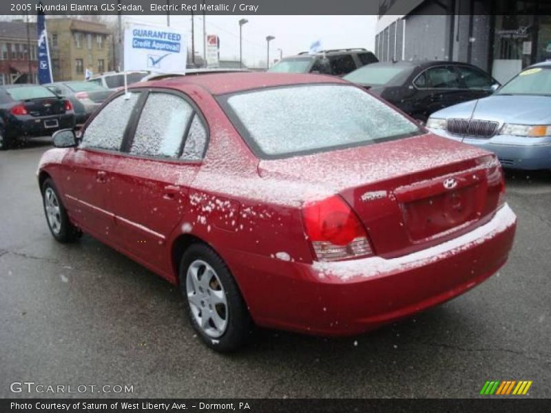 Electric Red Metallic / Gray 2005 Hyundai Elantra GLS Sedan