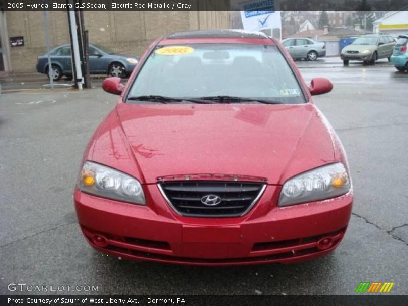 Electric Red Metallic / Gray 2005 Hyundai Elantra GLS Sedan