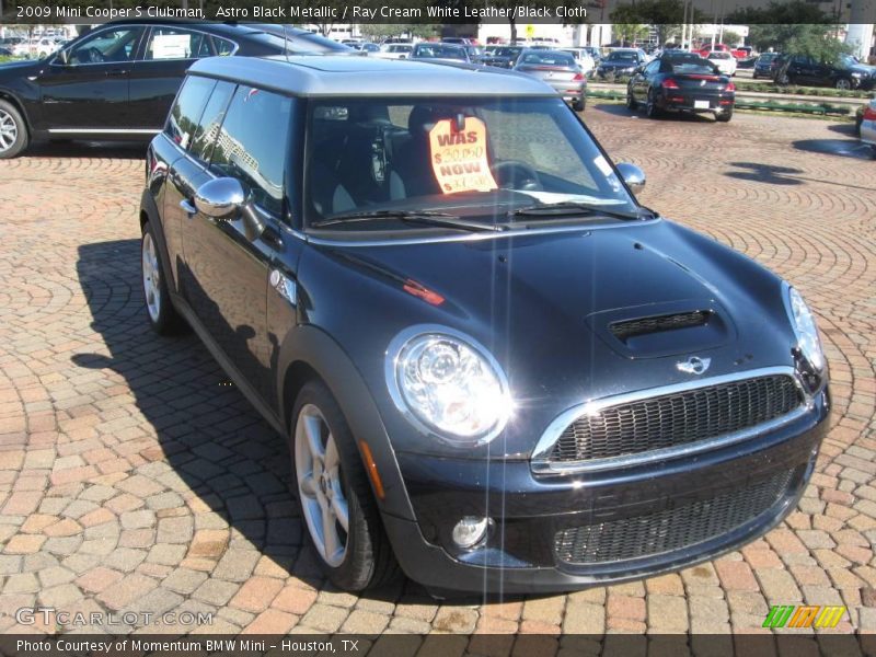Astro Black Metallic / Ray Cream White Leather/Black Cloth 2009 Mini Cooper S Clubman