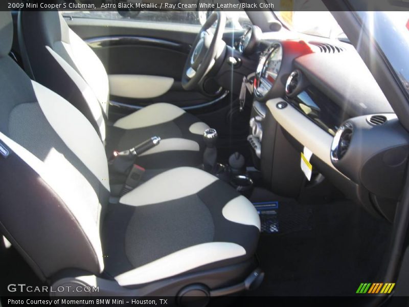 Astro Black Metallic / Ray Cream White Leather/Black Cloth 2009 Mini Cooper S Clubman