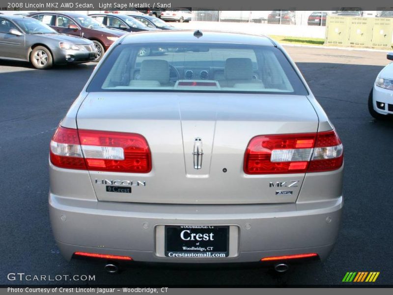 Light Sage Metallic / Sand 2008 Lincoln MKZ AWD Sedan