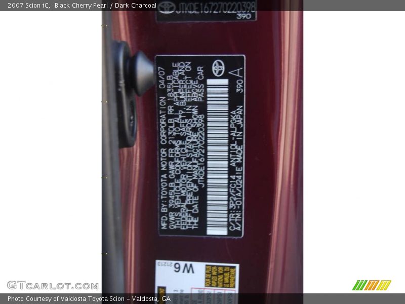 Black Cherry Pearl / Dark Charcoal 2007 Scion tC