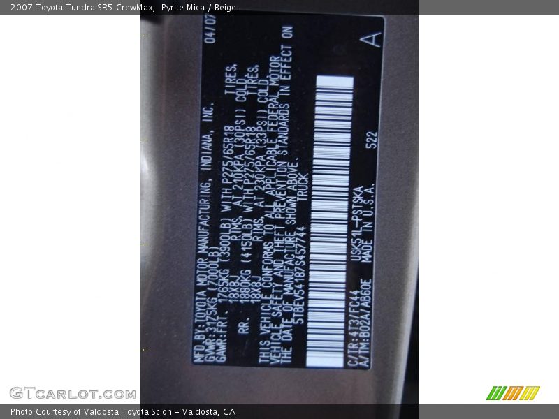 Pyrite Mica / Beige 2007 Toyota Tundra SR5 CrewMax
