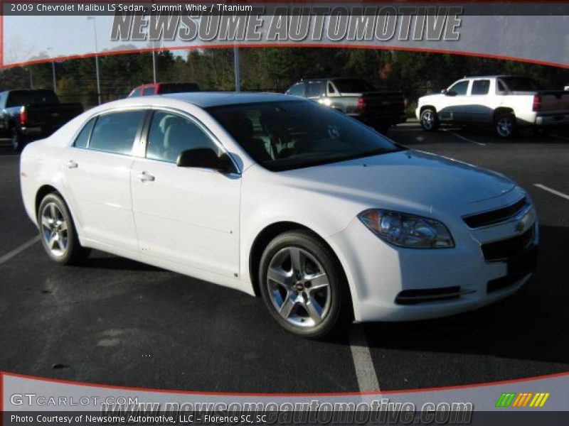 Summit White / Titanium 2009 Chevrolet Malibu LS Sedan