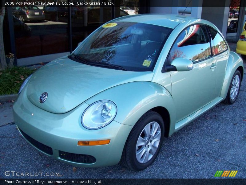Gecko Green / Black 2008 Volkswagen New Beetle S Coupe