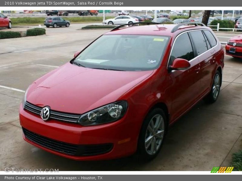 Salsa Red / Cornsilk Beige 2010 Volkswagen Jetta TDI SportWagen