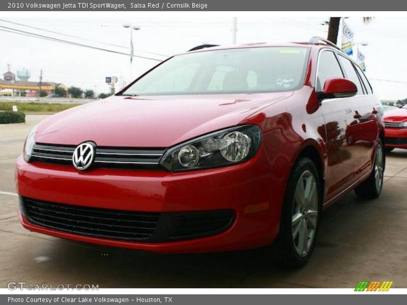 Salsa Red / Cornsilk Beige 2010 Volkswagen Jetta TDI SportWagen